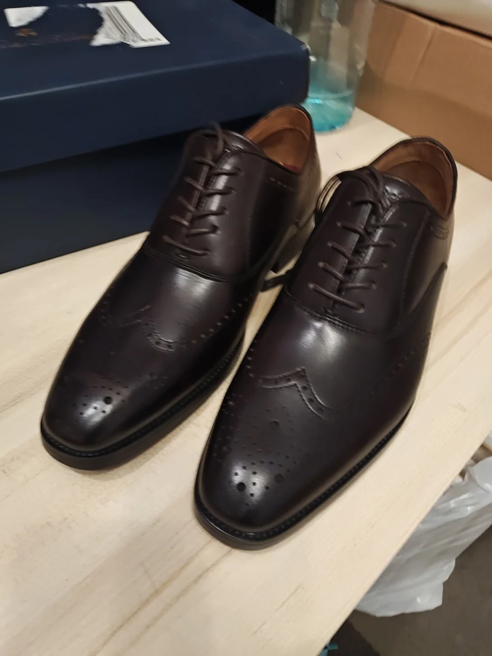 Brooks Brothers Dark Brown Leather Wingtip Oxfords 8